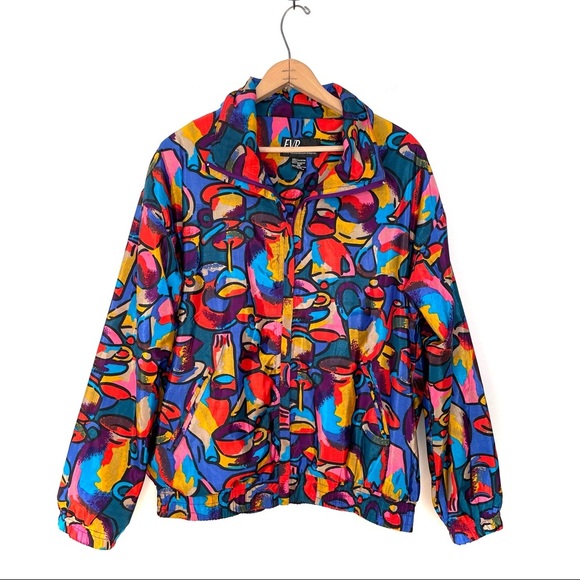 Vintage Jackets & Blazers - EVR | 90’s Pop Vintage Geometric Abstract Colorful Jacket